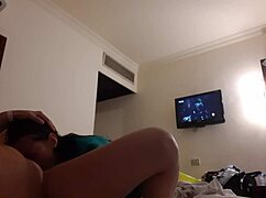 well licked my girlfriend's pussy in hotel room with lesbian cum and muff diving