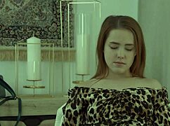 flexible nicole murkovski gets oiled up for a massage that turns into a threesome with riding, blowjob, and cum