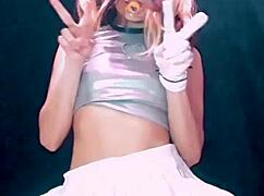 Bonneyuwu Drinks Pee from Frasco in Pantyhose Miniskirt