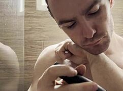 i trim my sweaty hairy armpits, chest, and arms after the gym for a photoshoot behind the scenes