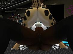 I can’t believe Sunny got double teamed in this wild cartoon threesome with furries