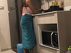 In thailand, this asian girl shows off her big boobs casually