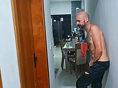 I share the bathroom with my stepdaughter and fuck her until she pees