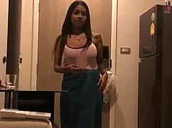 In thailand, this asian girl shows off her big boobs casually