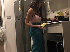 In thailand, this asian girl shows off her big boobs casually