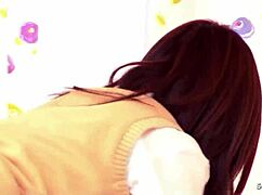 Petite Japanese Step-Sister Caught Masturbating and Seduced for First Blowjob in Miniskirt