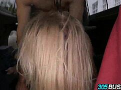 Is that amateur brunette squirting from humiliation in the car?