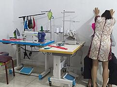 i flash my ass during intense massage in the sewing workshop