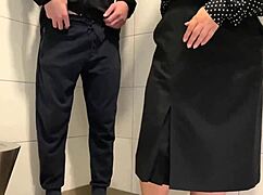 Curvy Step Mother Seduces Step Son to Cum in Public Toilet