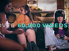 Petite Blonde Haley Reed Has Sneaky Sex with Girlfriend's Stepsister Freya Parker