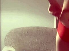 How Does This Japanese Slender Brunette Look in Red Sexy Shorts?