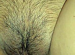 latina milf gets cum on her wet pussy, reaching real orgasm