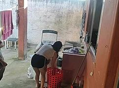 did the maid give in to my hard cock while wife’s away?