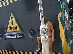 Look at Blue Angel, body painted and strolling naked in public!