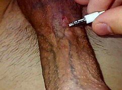 Showing off my pierced monster cock while masturbating 😏