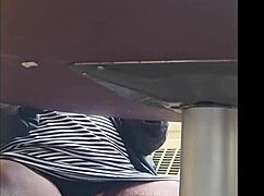 yo, got caught filming my wife's upskirt, she's wild!
