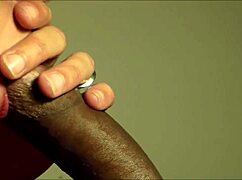 Cougar sucks cum out of a young black dick hard!