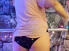 Hotwife Steffi April dances dirty with big pussy lips in photoshoot