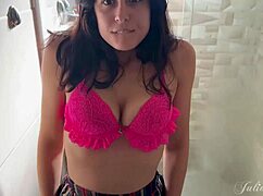 Beautiful latina masturbates her tight wet pussy desperately.