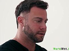 I got a nuru massage from brunette masseuse payton preslee with huge boobs and pussy play