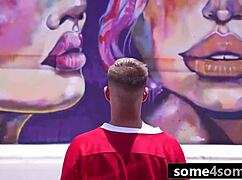 damn, hot ebony teens take on a wild 3-on-1 poolside banging session with intense action!