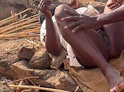 we hiked to mountain top for quick fuck