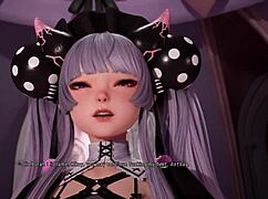 have you seen this goth witch giving a footjob in stirrup socks under the game