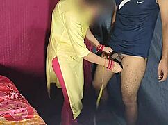 In high definition, a shy Indian girl gets a blowjob and hard fucking from her neighbor, with Hindi audio