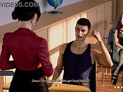 Ms. Denvers Ep 63 shows a hot college teacher in costume getting wild outdoors.