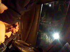 alone time jerking off cock in public car