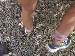 Hey, wanna see this amateur milf pissing and getting creampied in public?