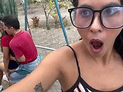 an if they discovr us doin fun rough sex in public park with my whore girlfriend an horny stranger