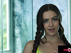 Throated - Nasty Lil Slut Loves Sucking Big Dicks. Pigtails Brunette Gets Wild in POV Action.