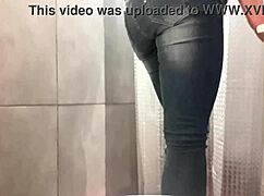 desperate pee accident in my jeans and pink high heels, oops!