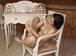 putting oil on my sexy feet