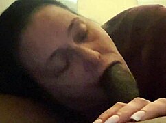 Momma's mouth grips tight with insane deepthroat on my hard shaft