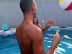 crazy pool party with rough gangbang
