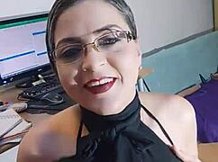 Zaramontoyareal, the perverted secretary, bent over and horny.