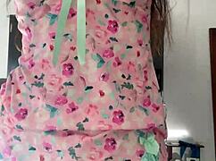 Hey, can you believe this innocent girl in pajamas on spy cam?