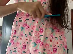 Hey, can you believe this innocent girl in pajamas on spy cam?