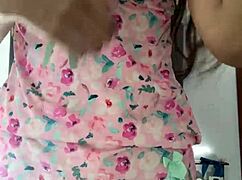 Hey, can you believe this innocent girl in pajamas on spy cam?