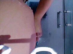 sexy latina girl spanks her big ass hard in the shower