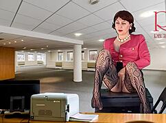 naked secretary teases boss with her exposed body at work