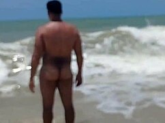 wife films alpha male humping and cumming on outdoor beach? provocative public action