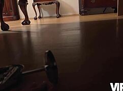 hot babe cheats on husband while he watches helplessly.