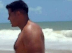 wife films alpha male humping and cumming on outdoor beach? provocative public action