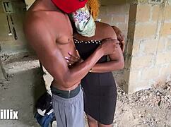 couple enjoys outdoor sex with big asses in a quickie