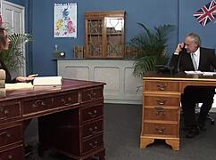 big boobed milf brits stacey saran and emma butt in action. they suck and fuck in wild mmff foursome play.