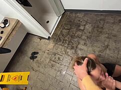 Public Shower Blowjob and Caught Masturbating with Monster Cock