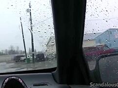 teen hottie masturbates in car